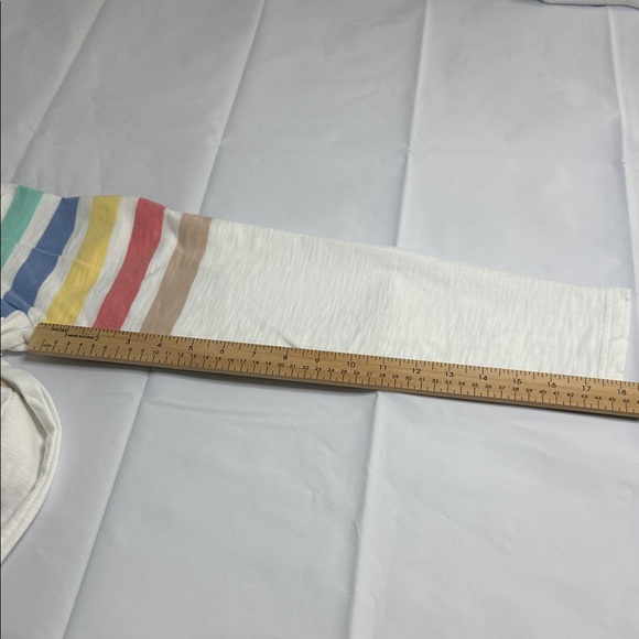 L.L. Bean Women's White Sweater with Multicolor Stripes - Picture 5 of 8